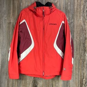 SPYDER XT 5000 Womens Outdoor Red Rain Ski Jacket / Coat With Hood Size 8